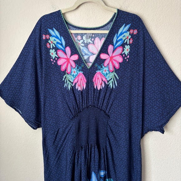 Anthropologie Bl-nk London Boho Floral Printed Tatiana Kaftan - Picture 2 of 14